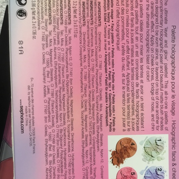 “SEPHORA” Holographic Face & Cheek Palatte Makeup - Picture 2 of 3